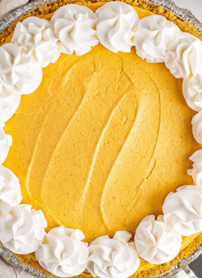 No Bake Pumpkin Cheesecake overhead view