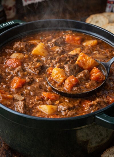Hungarian Goulash in a green pot
