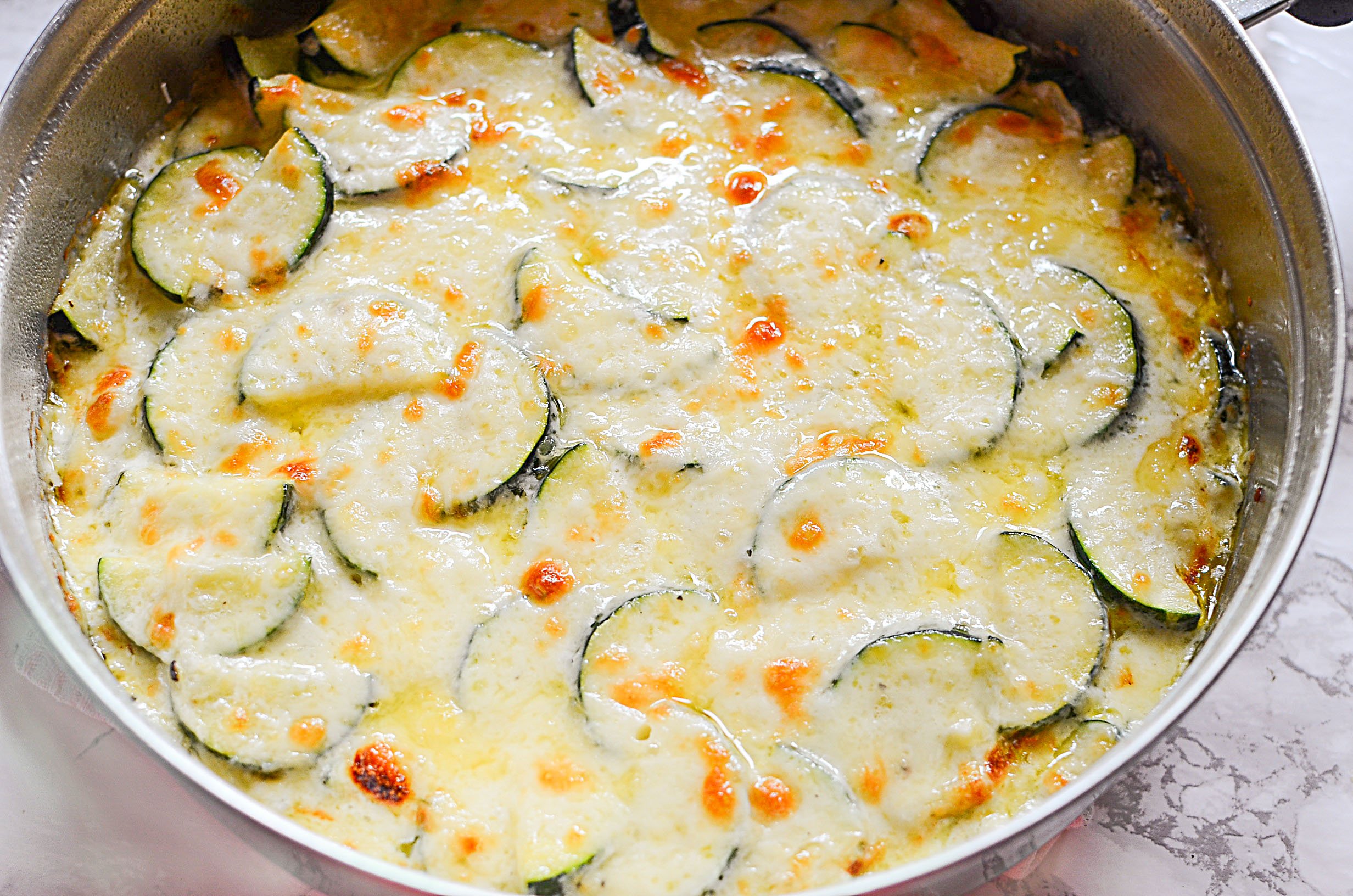 Easy Cheesy Courgette Gratin recipe