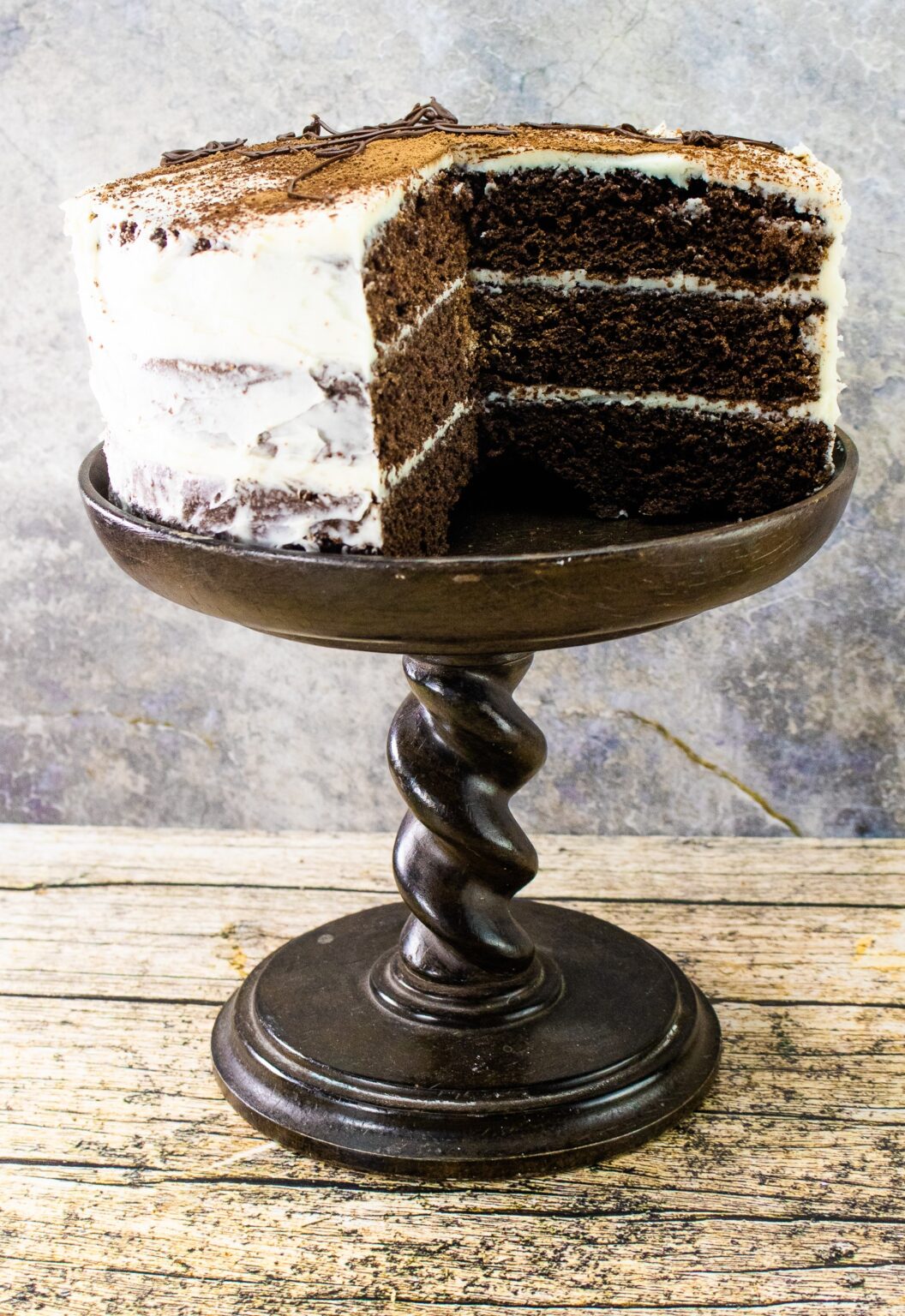 Bailey's Irish Cream Chocolate Cake with Kahlua Buttercream Frosting
