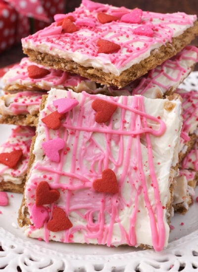 Valentines Day Crack on a white plate