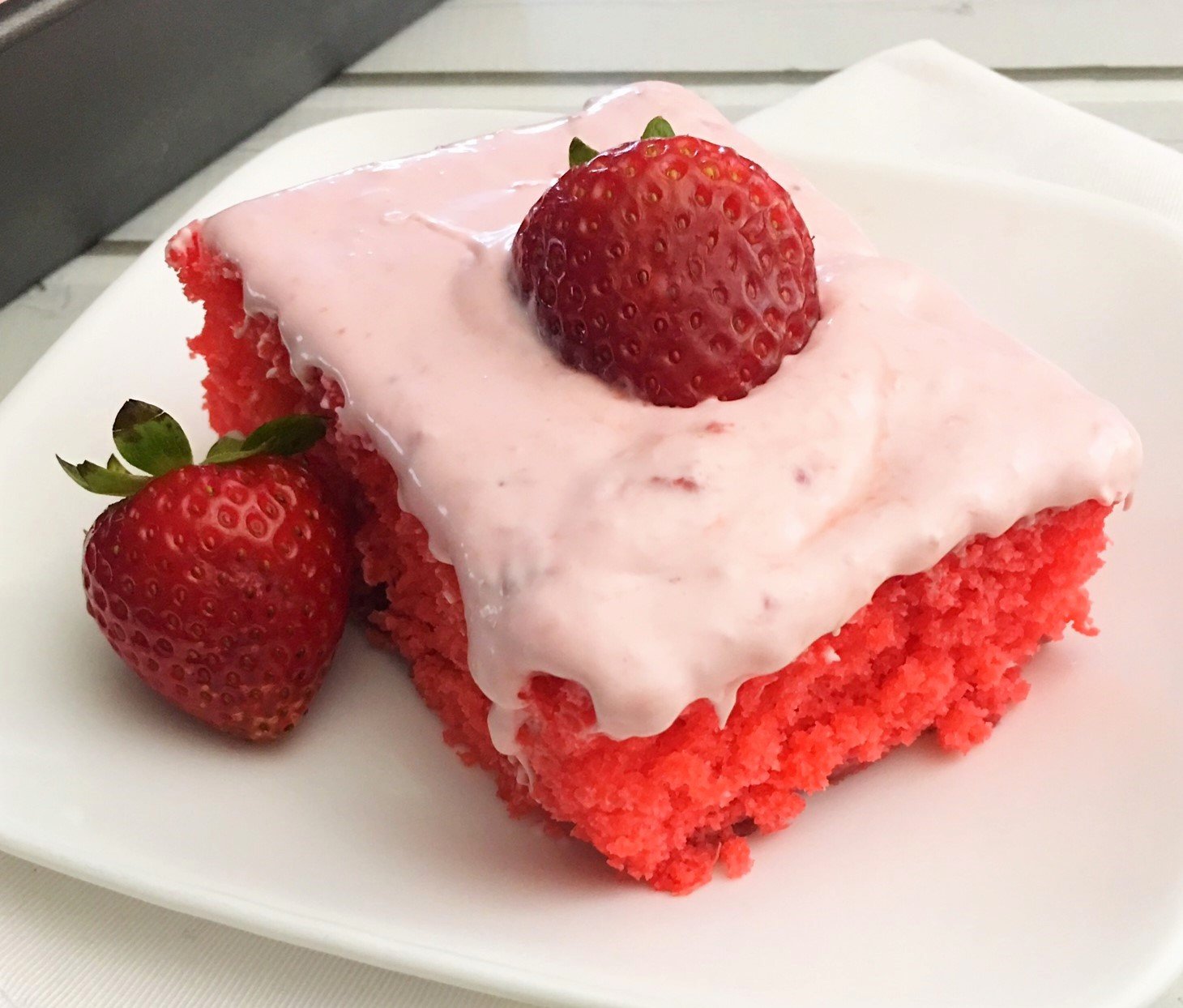 Strawberry Jello Cake with Strawberry Buttercream Frosting-image