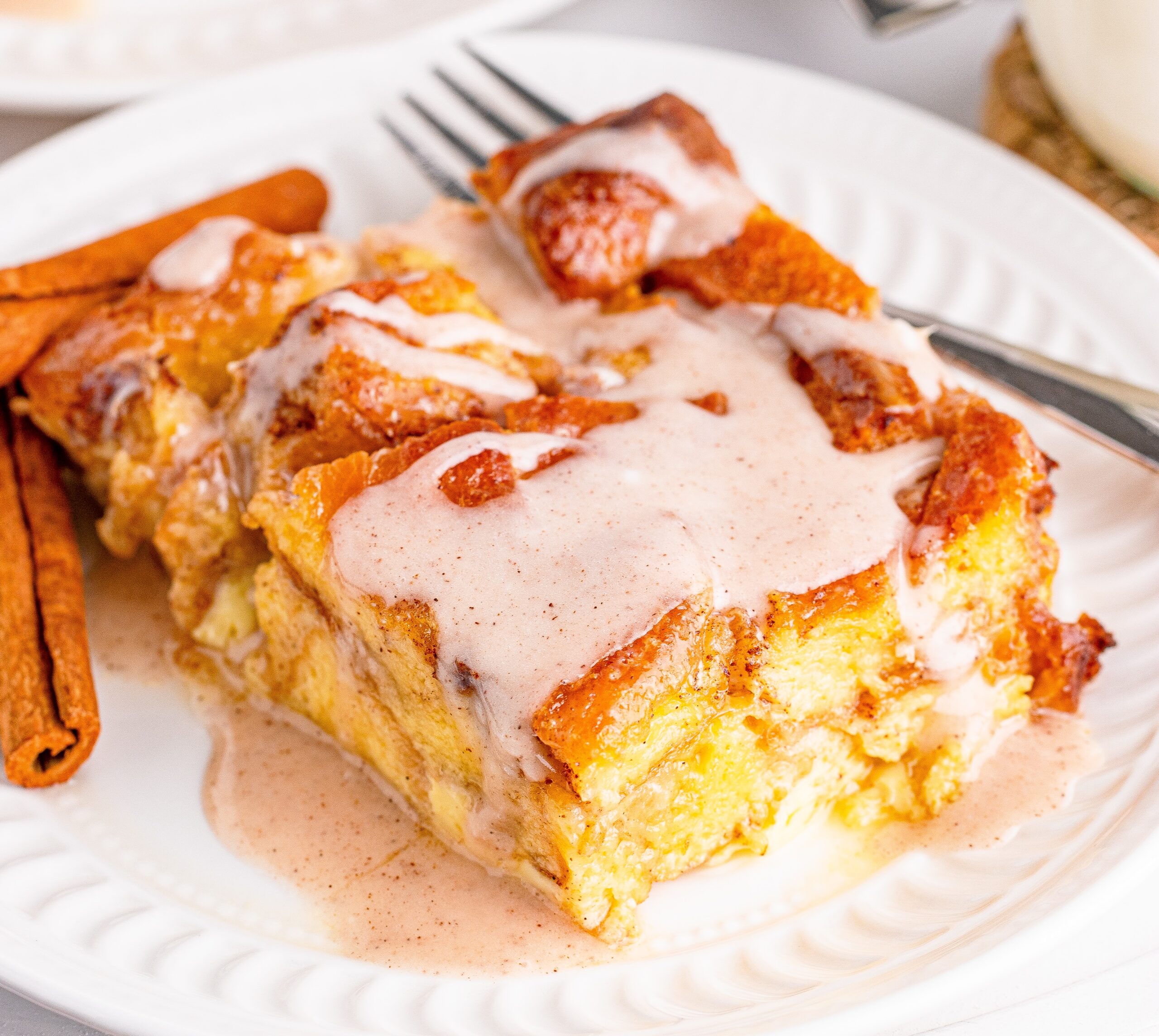 Glazed Honeybun Bread Pudding