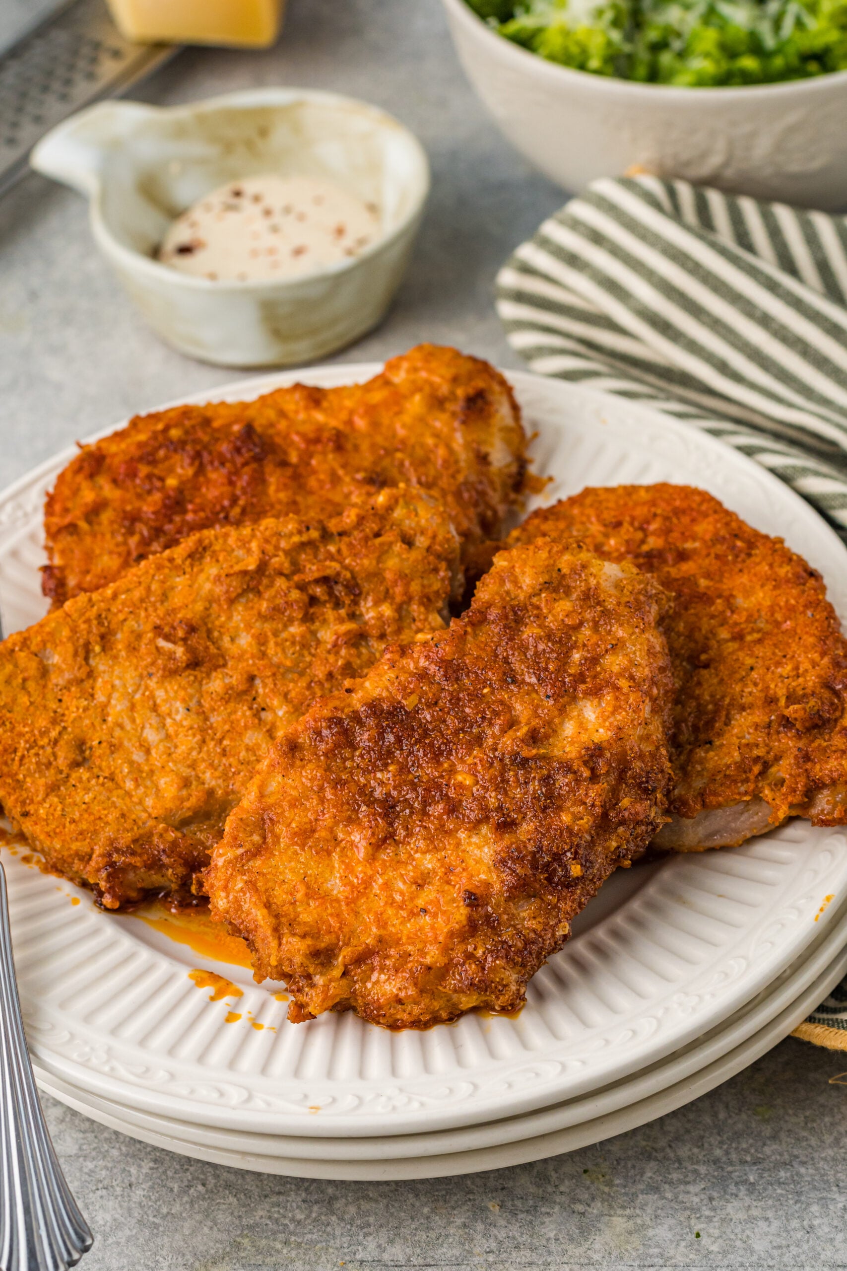Air Fryer Parmesan Crusted Pork Chops