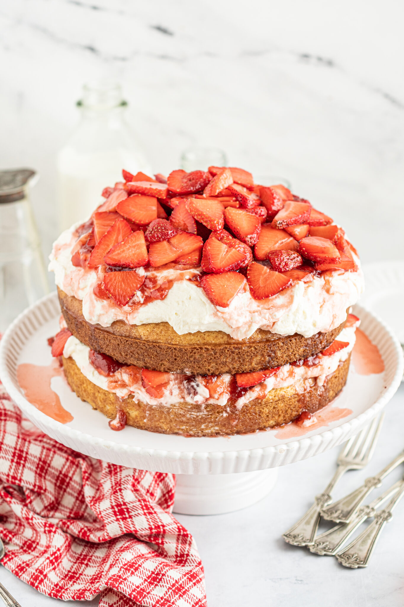 Strawberry Whipped Cream Cake - My Incredible Recipes