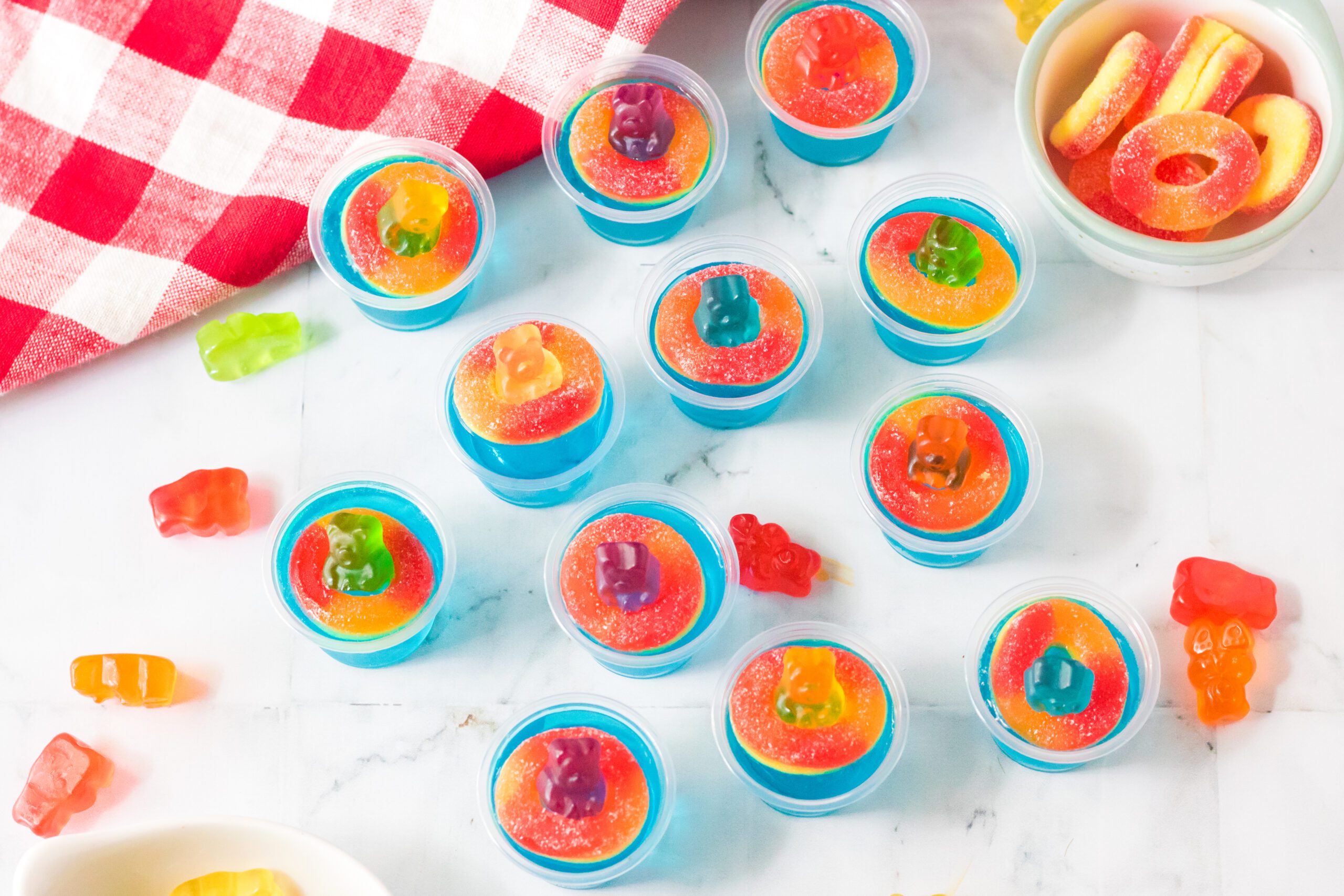 Pool Party Jello Shots overhead shot