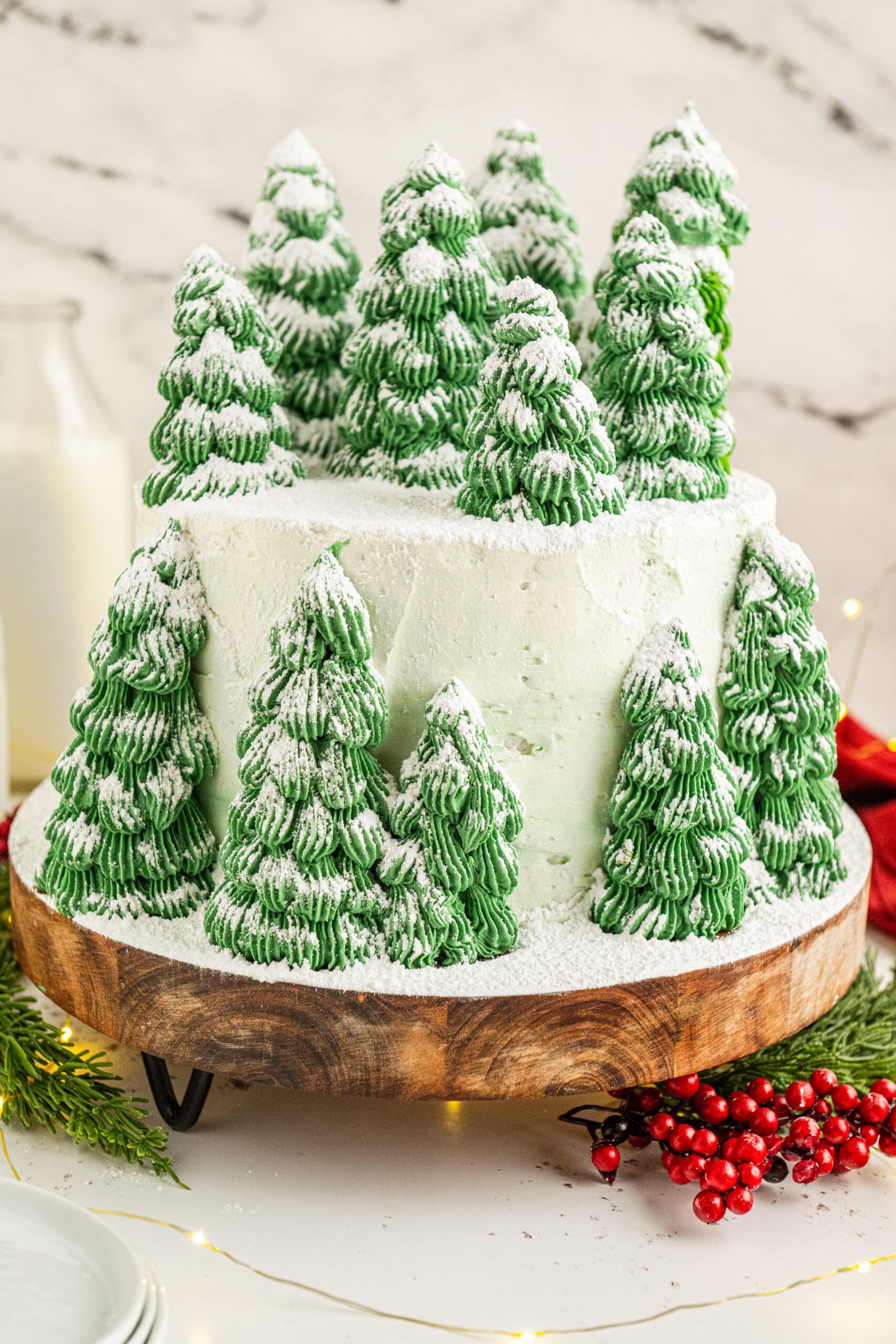 Christmas Tree Cake Pan with Beautiful Buttercream Icing