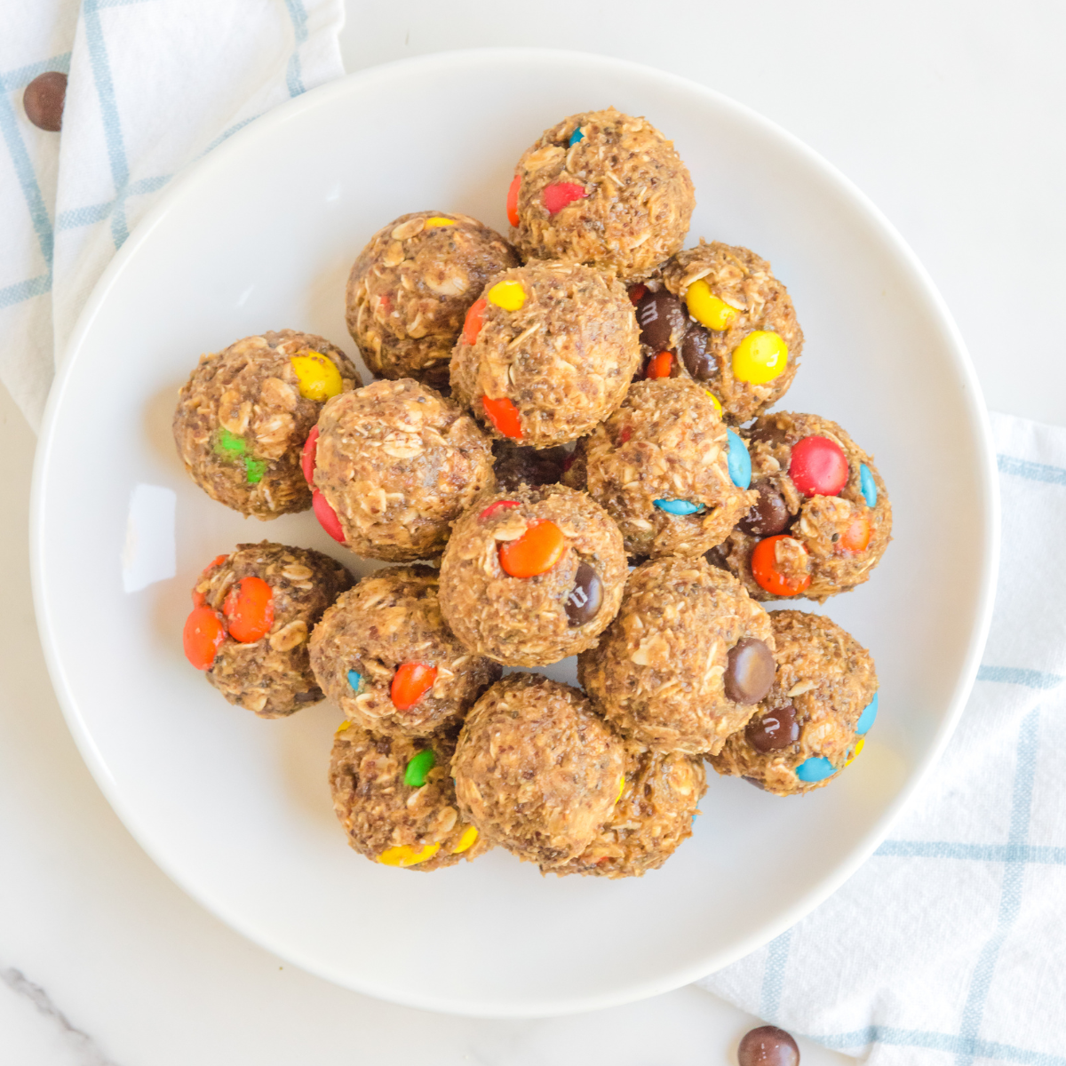 No Bake M&M Energy Balls