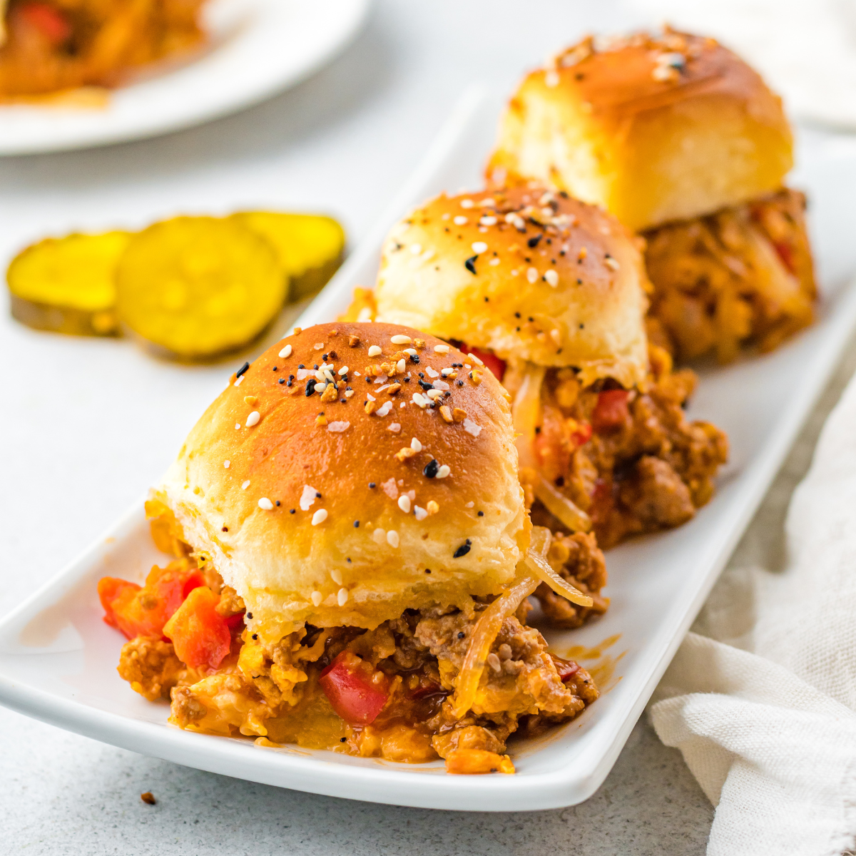 Cheesy Chicken Sloppy Joe Sliders