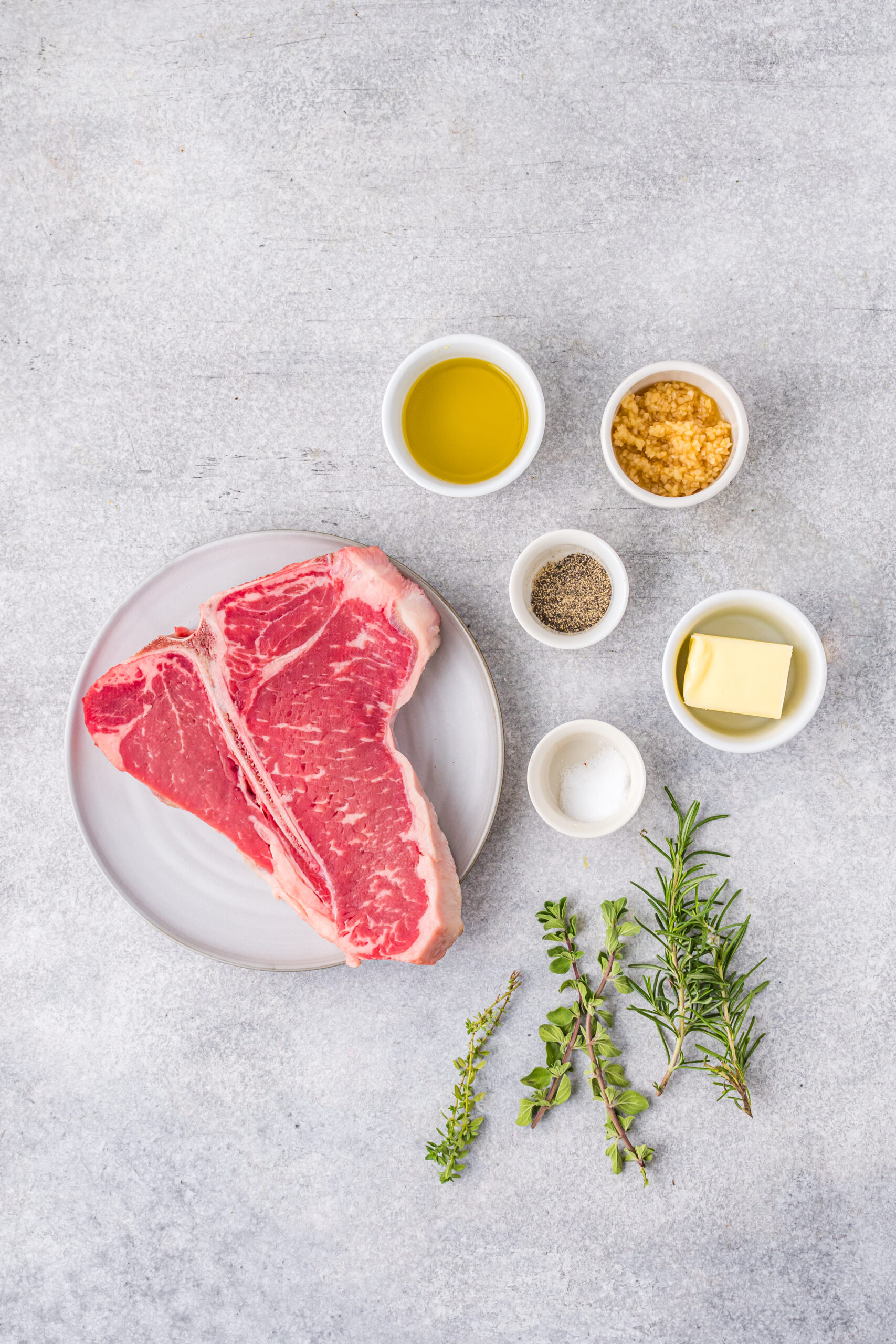Overhead view of the ingredients needed to complete this recipe.