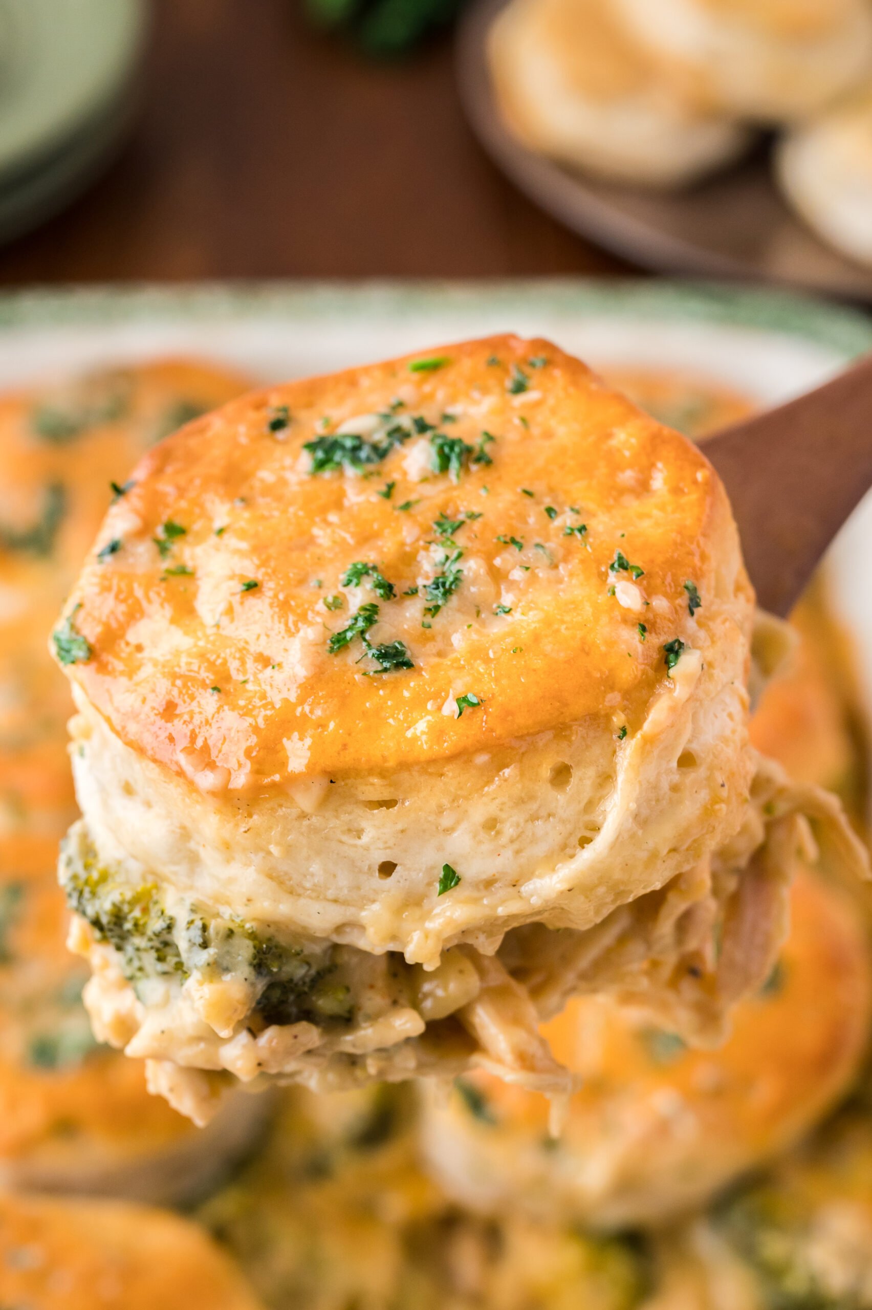 Broccoli Cheddar Biscuit Casserole-image