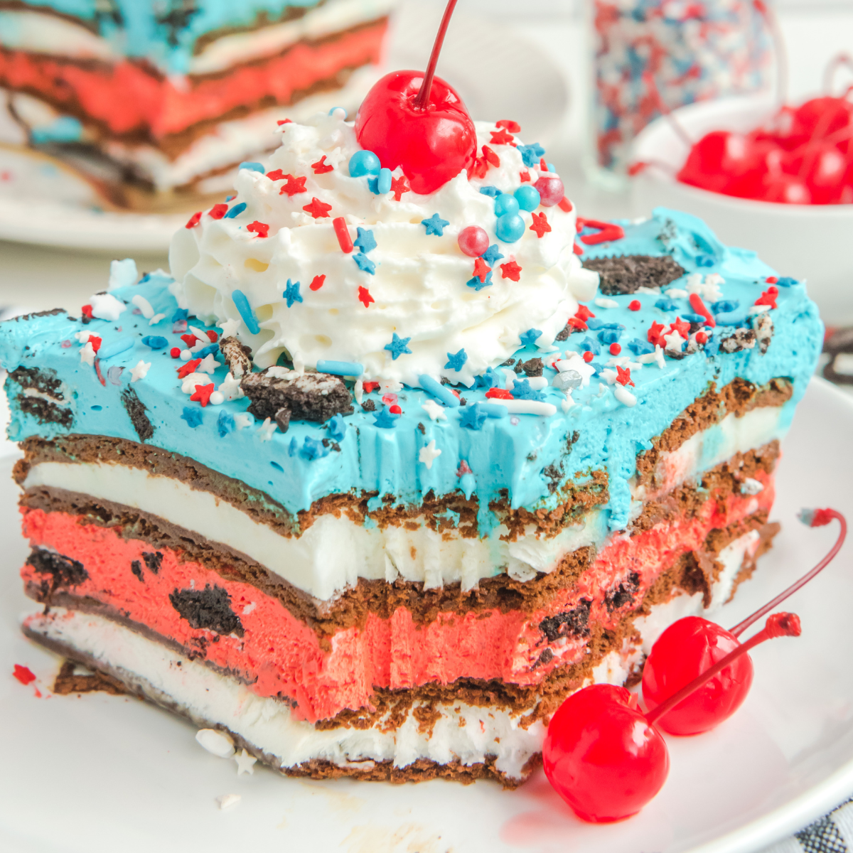 Patriotic Ice Cream Sandwich Cake-image