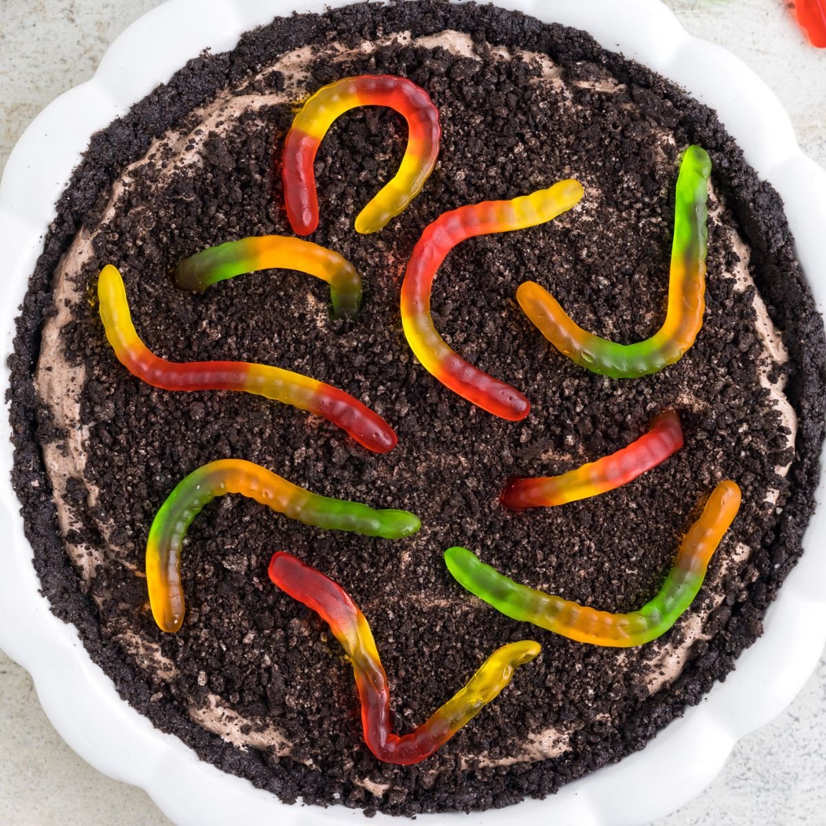 Dirt Pie overhead shot in a pan