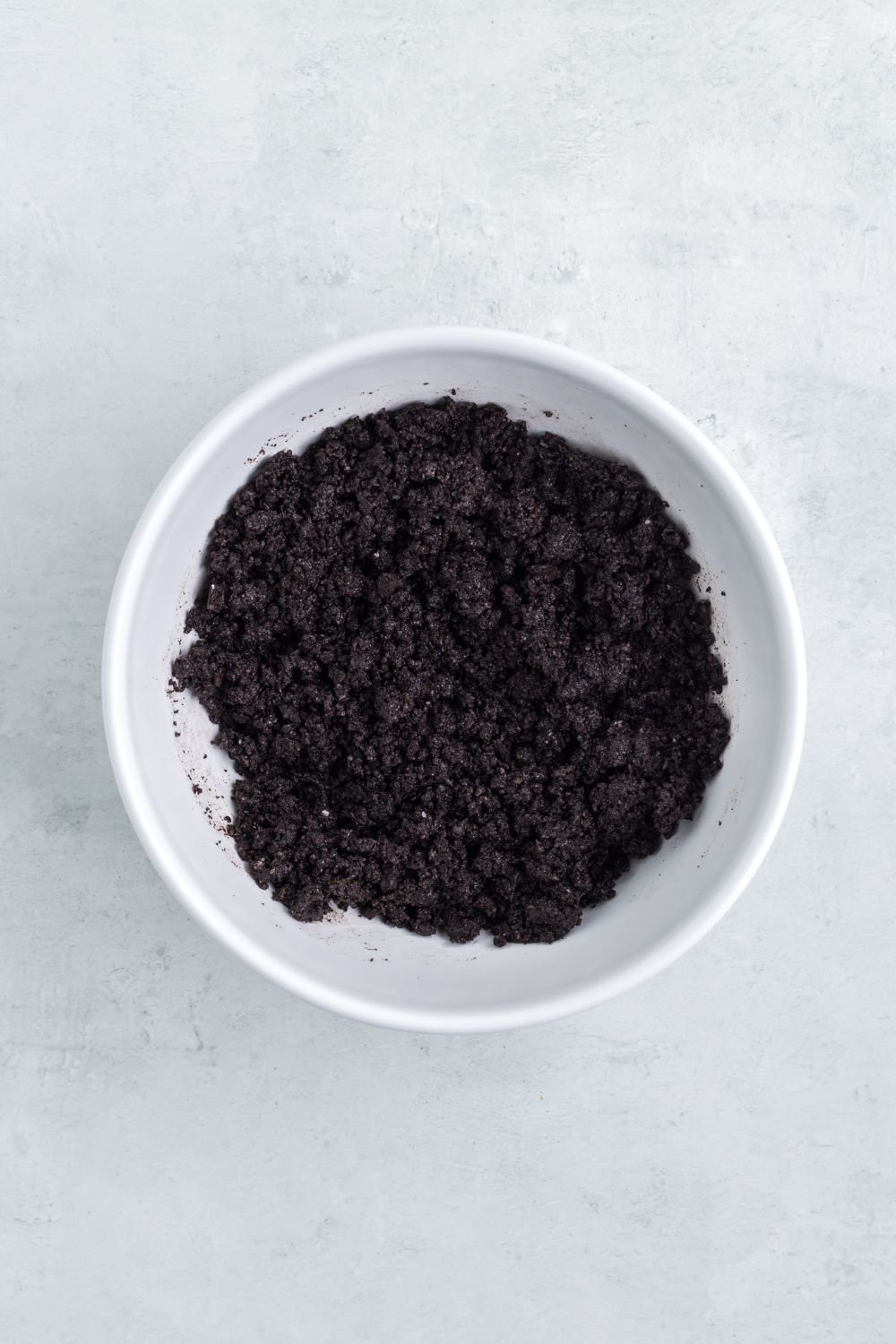 Oreo crumble cookies in bowl 