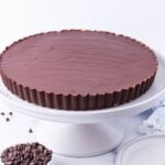 Giant Reese's Cup Pie on a serving tray