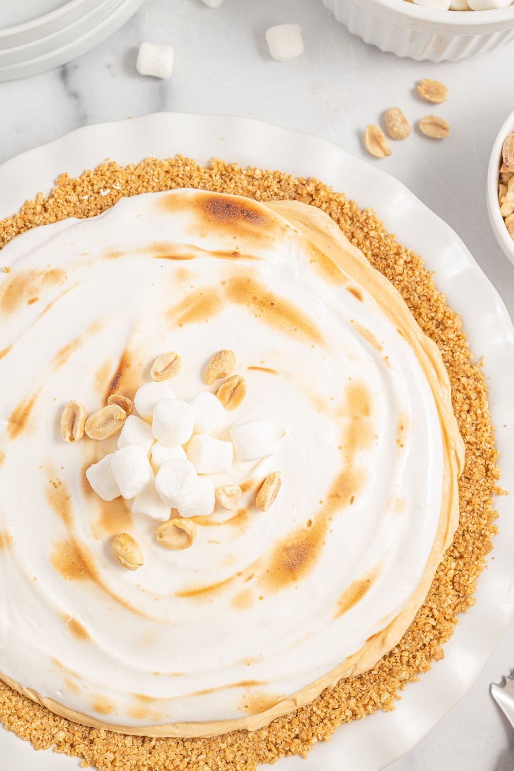 best peanut butter pie overhead shot