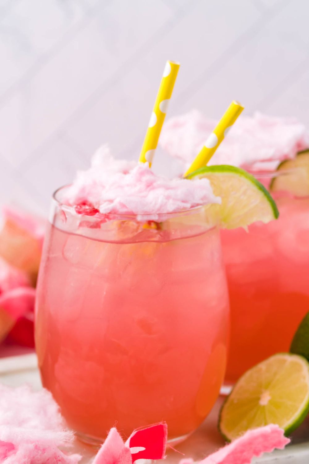 frozen alcoholic drinks with candy on top