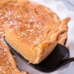 Honey Pie being lifted out of pie pan