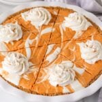 Pumpkin Ice Cream Pie in pan on table