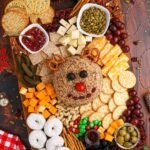 Rudolph Cheeseball and Snack Board