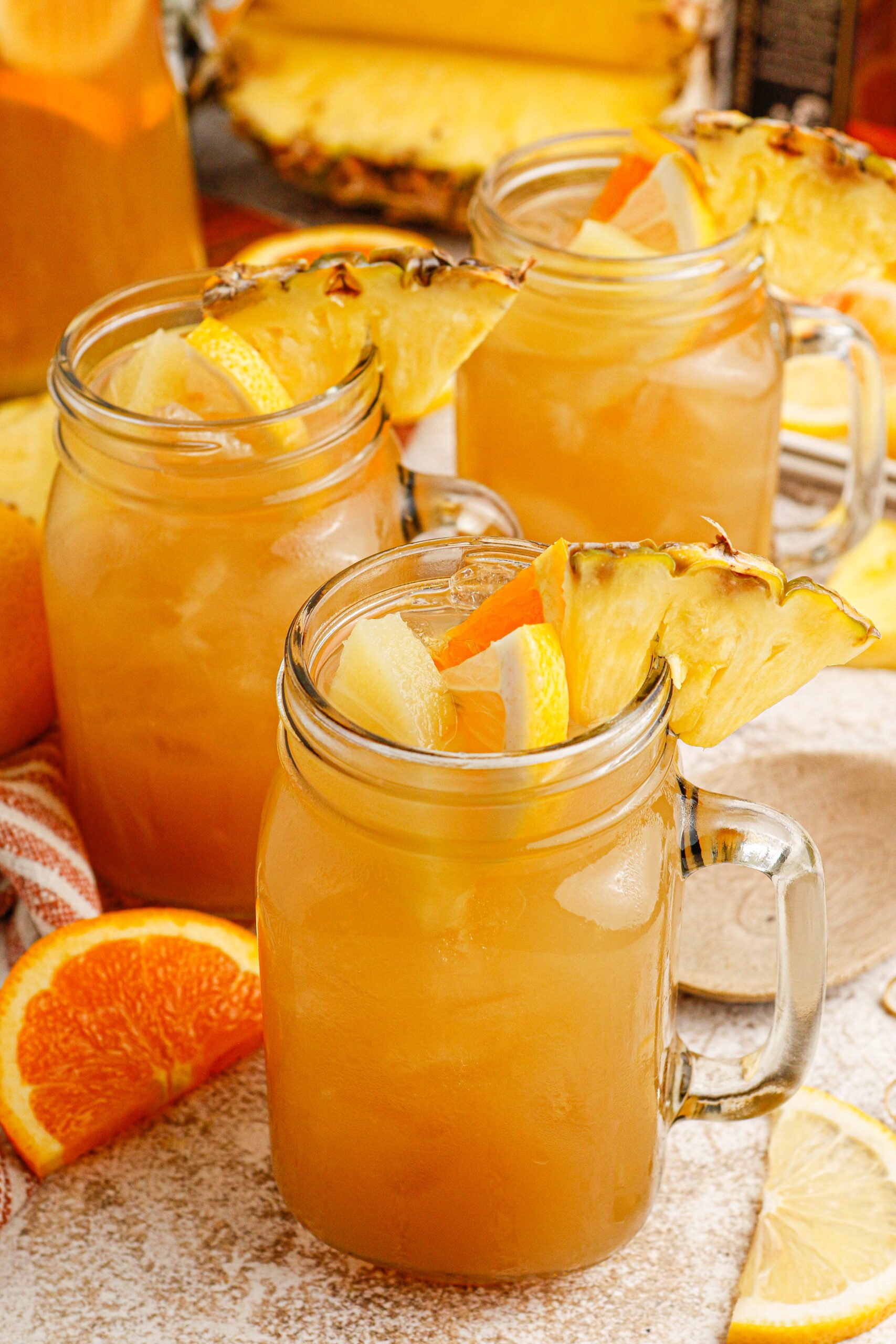 touchdown tea in a large glass pitcher