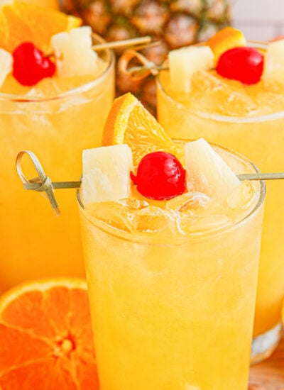 Tropical Lemonade Punch in glasses on table