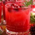 Mistletoe Punch in a glass with garnish
