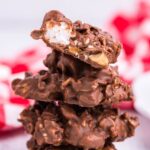 Rocky Road Candy stacked on counter