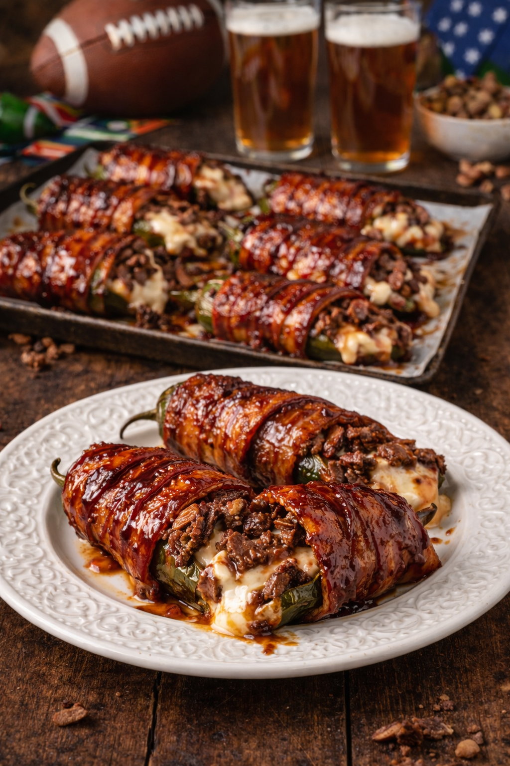 Texas Twinkies on a pretty white plate 