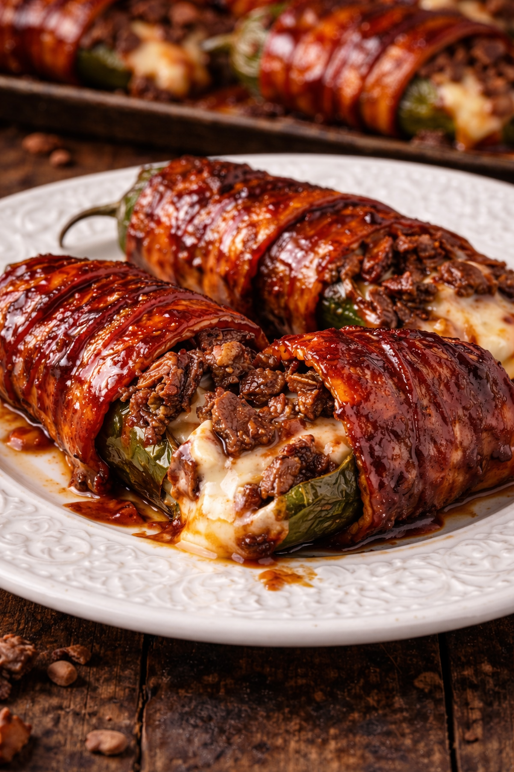 Texas Twinkies up close on a white plate 