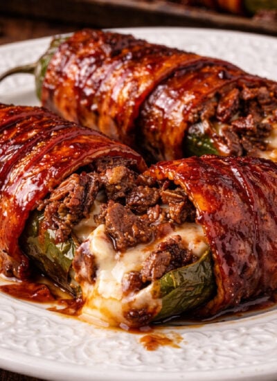 Texas Twinkies up close on a white plate