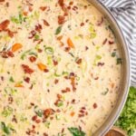 Crack Chicken Soup in a pan with a towel under it
