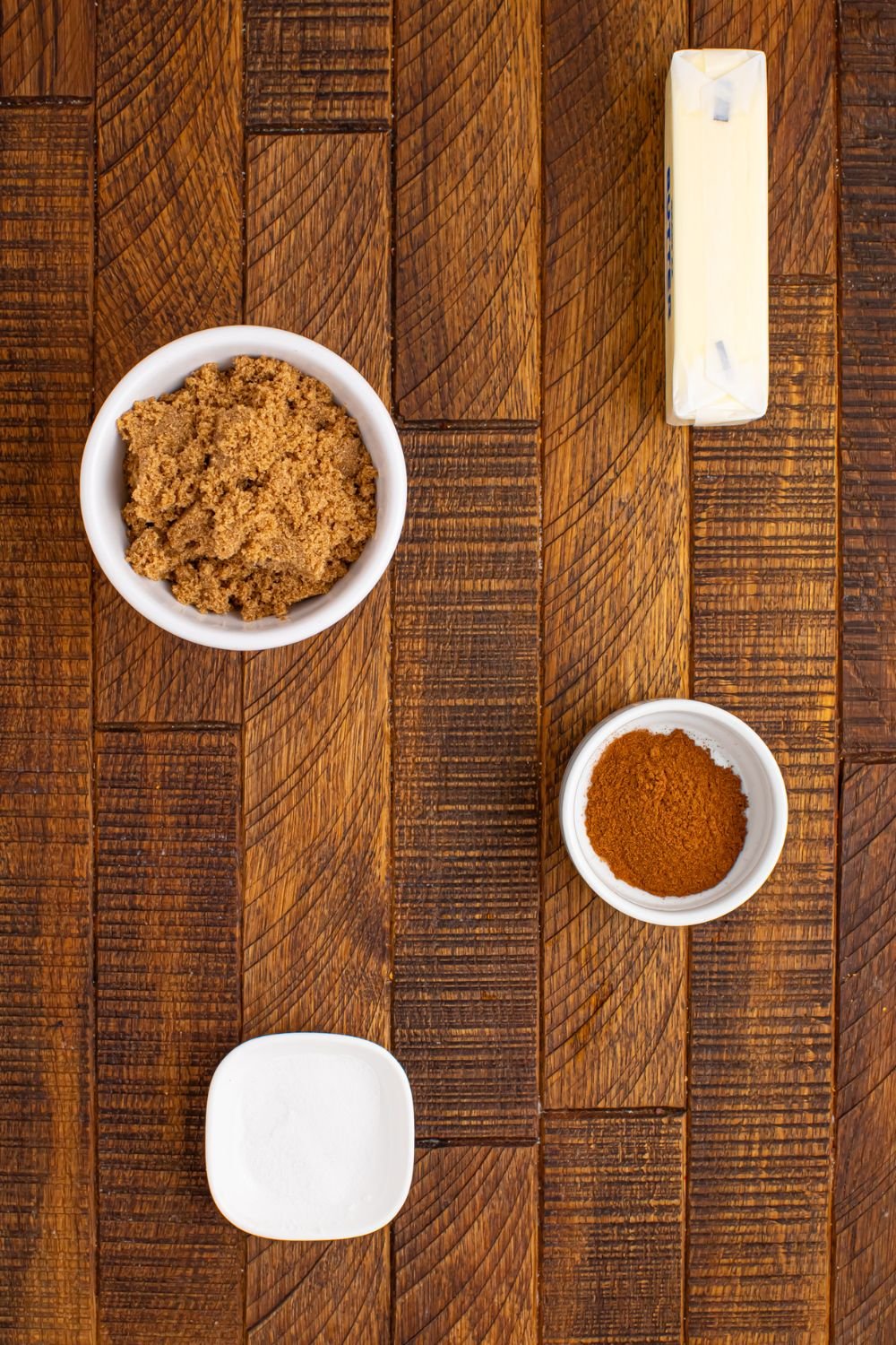 Brown Sugar Cinnamon Butter ingredients sitting on table 