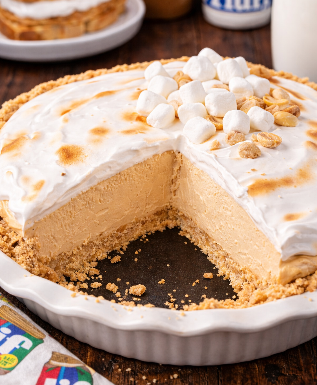up close shot of the Fluffernutter Pie