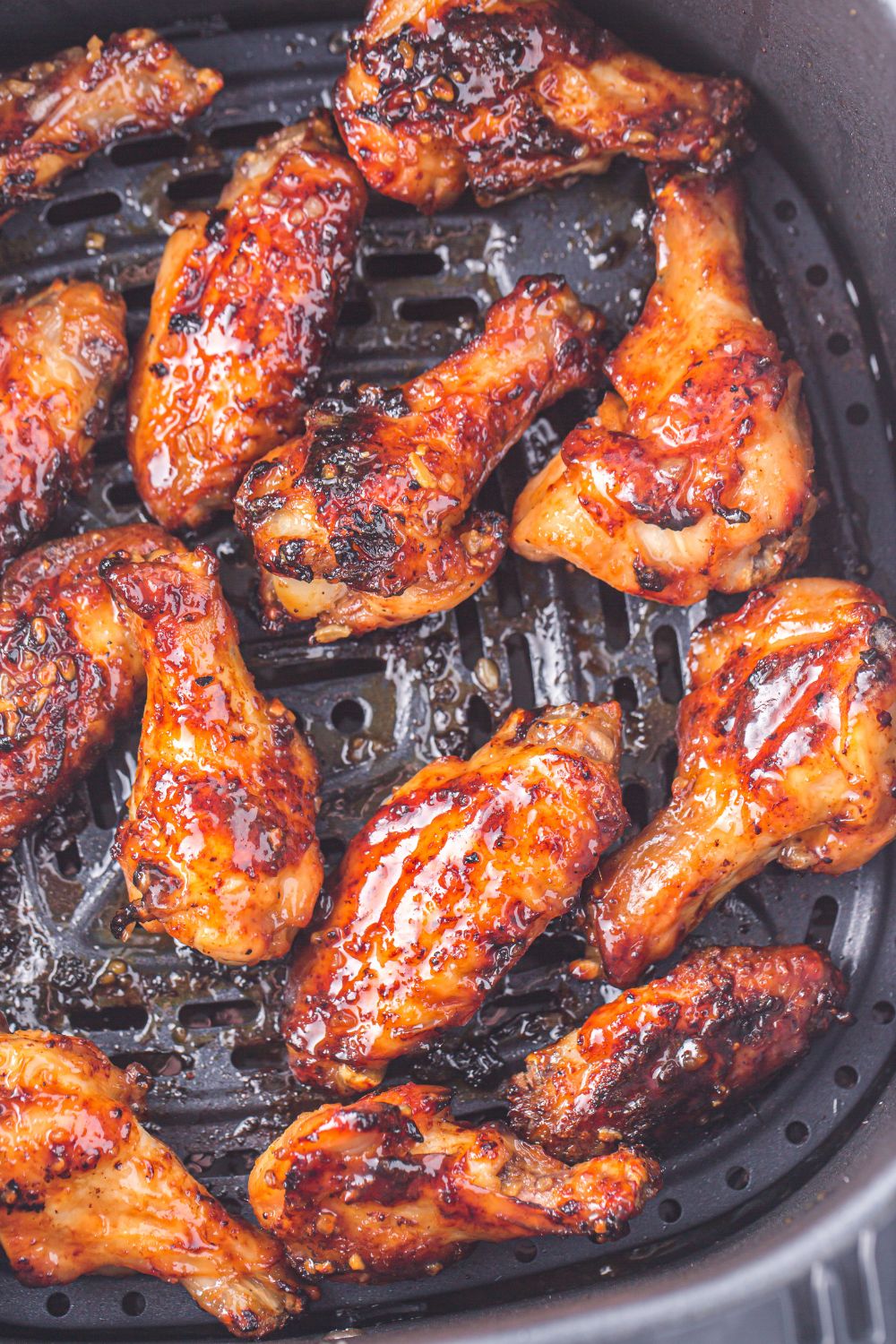 Air Fryer Honey Chicken Wings in the air fryer 