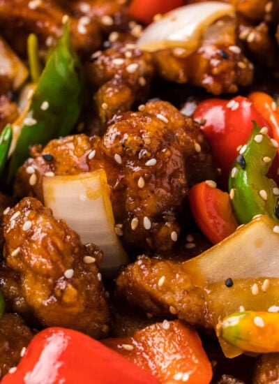 General Tso Chicken in a bowl