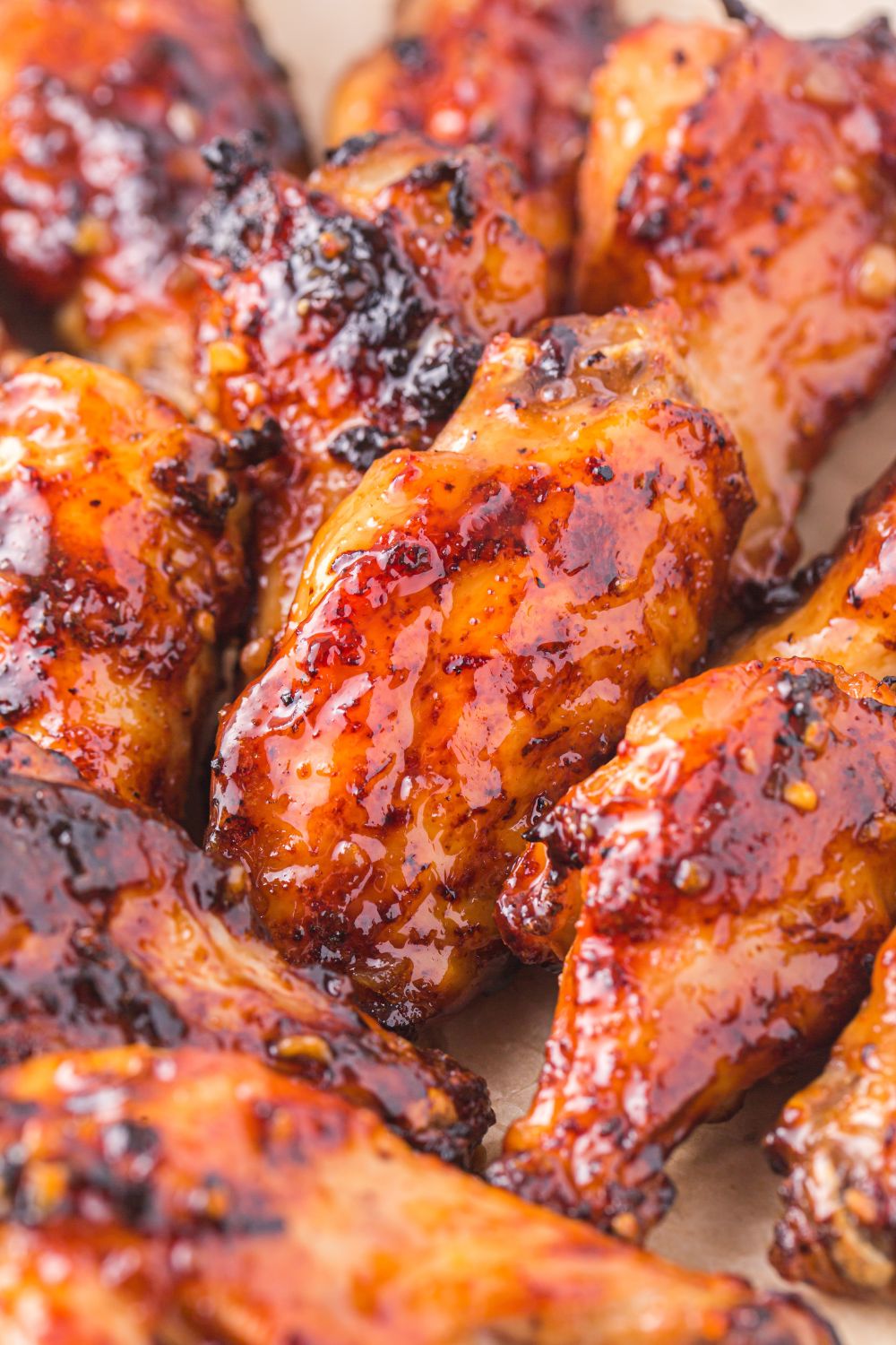 crispy Air Fryer Honey Garlic Chicken Wings laid out on the table 