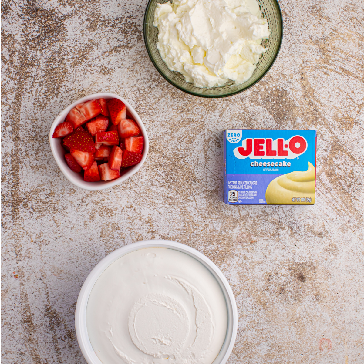 Overhead shot of all the ingredients needed to make this recipe. 