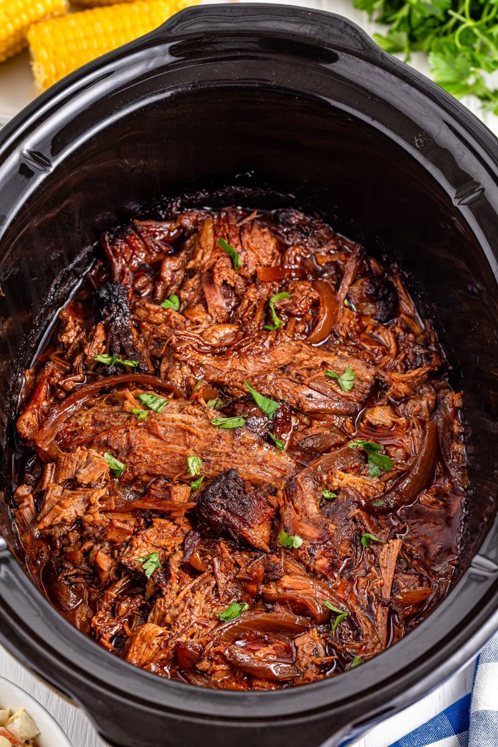 Slow Cooker BBQ Brisket in a slow cooker 
