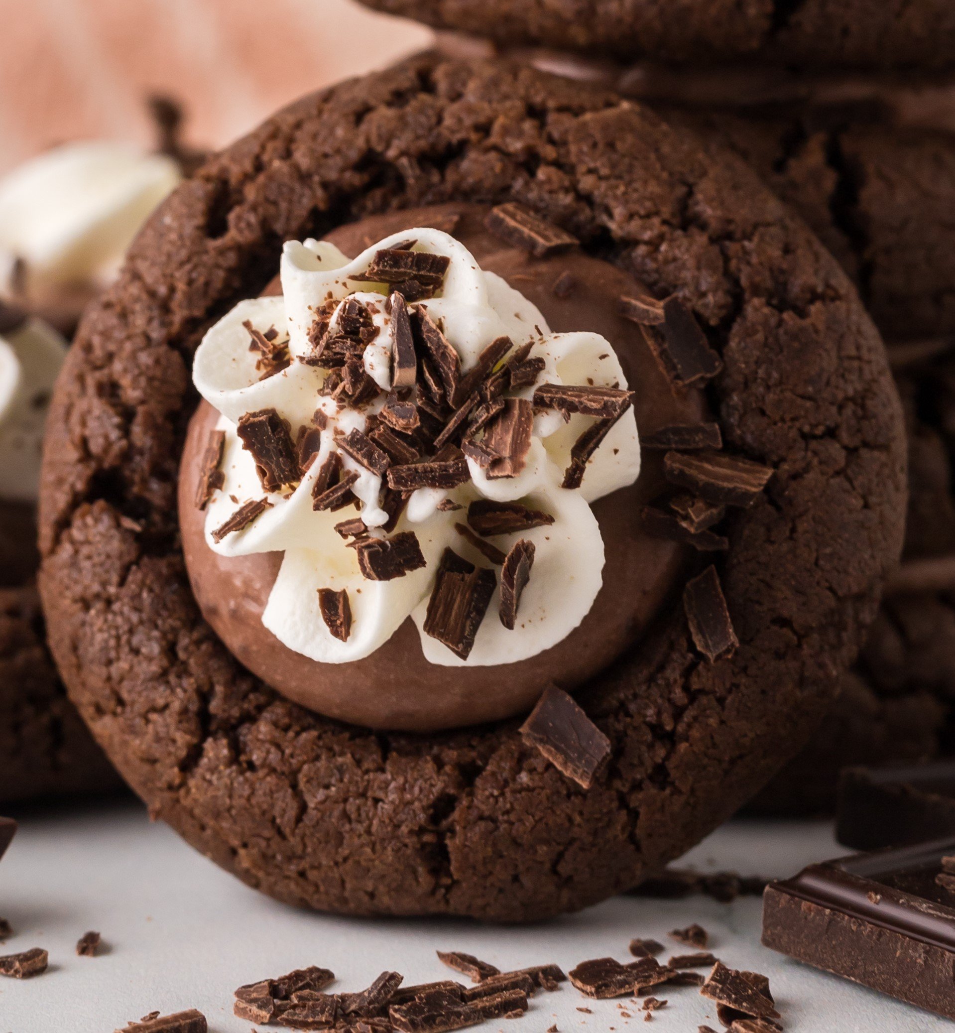 Up close shot of the Chocolate Pie Cookies