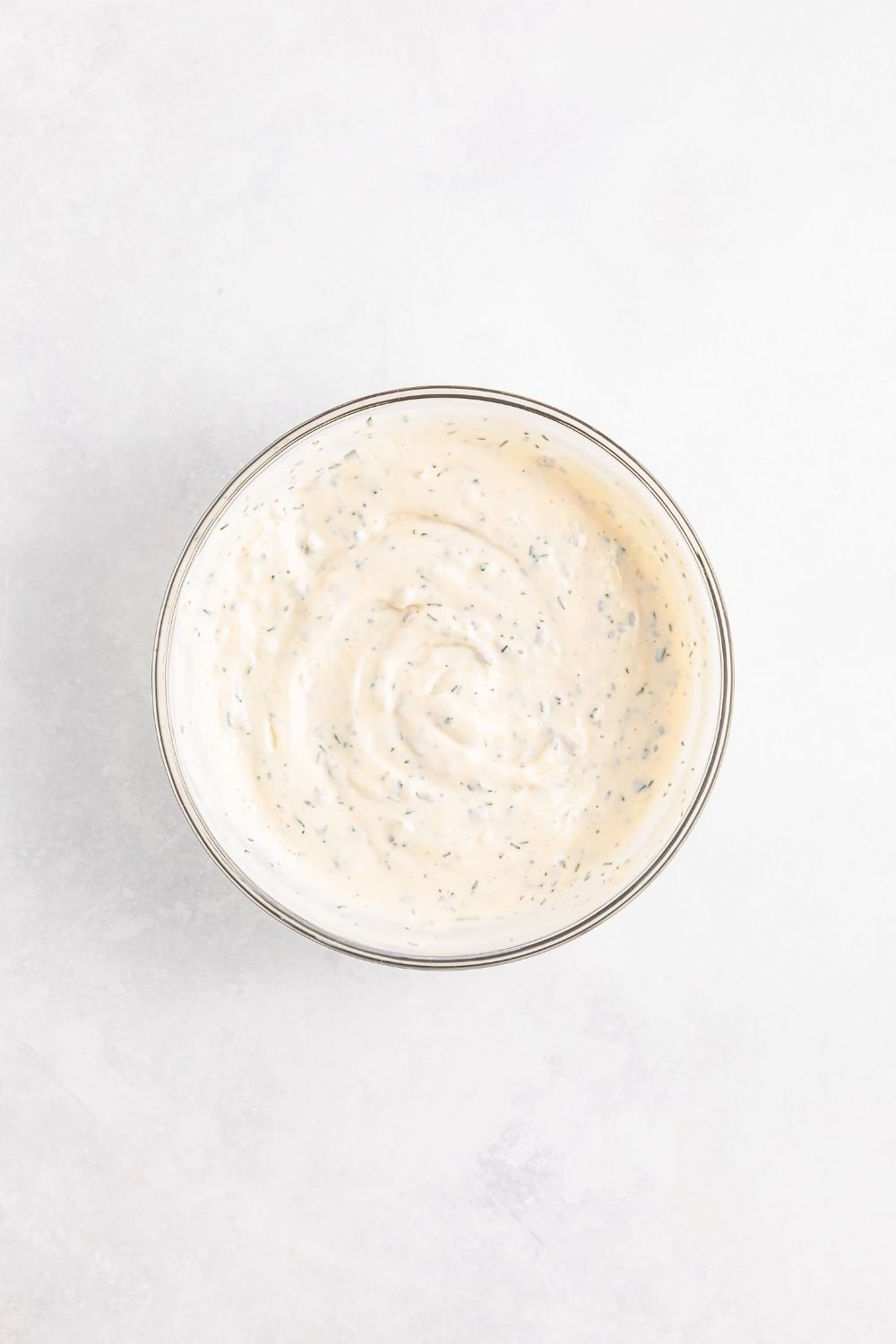 Easy Homemade Tarter Sauce in a clear bowl