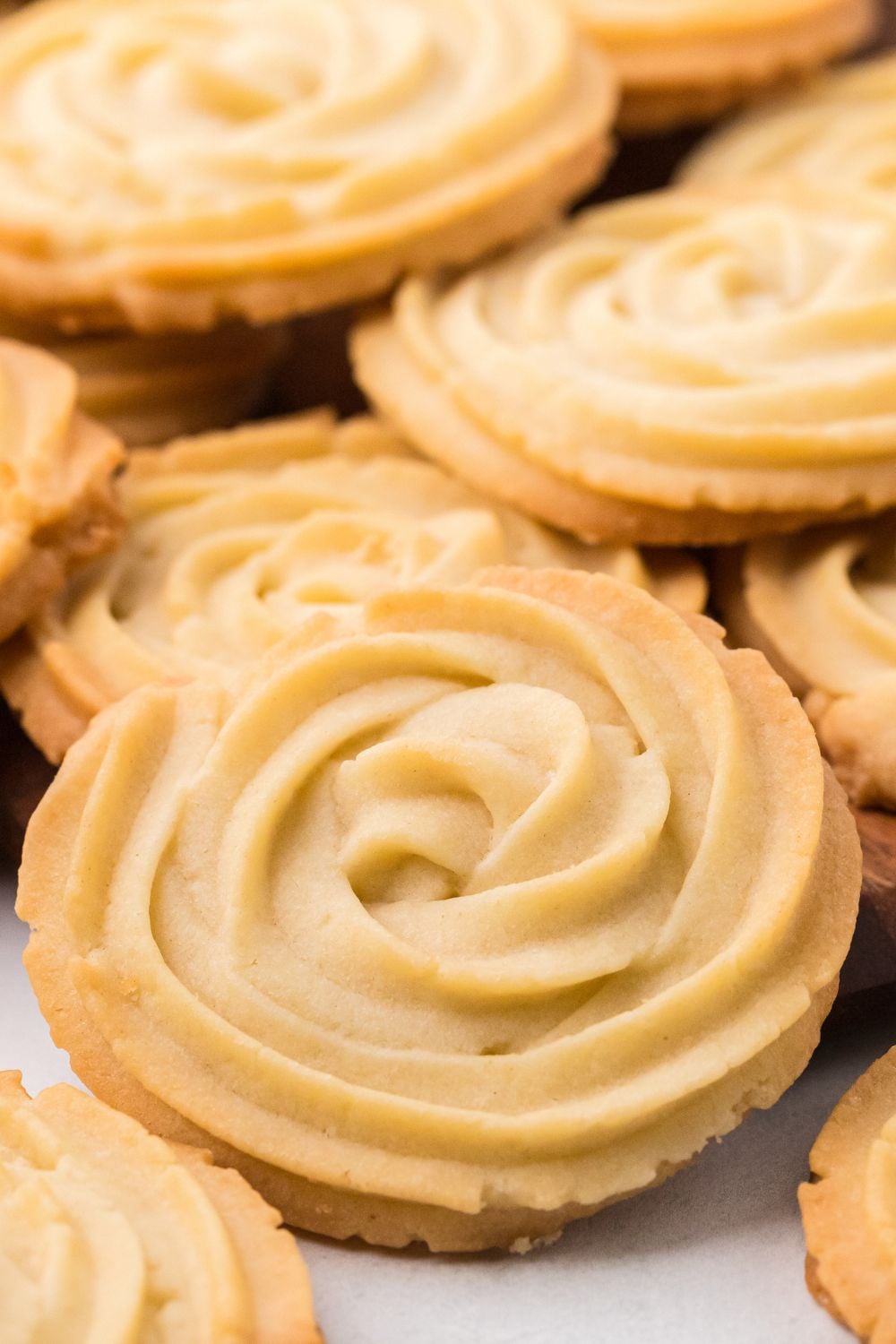 Butter Cookies spread out on table 