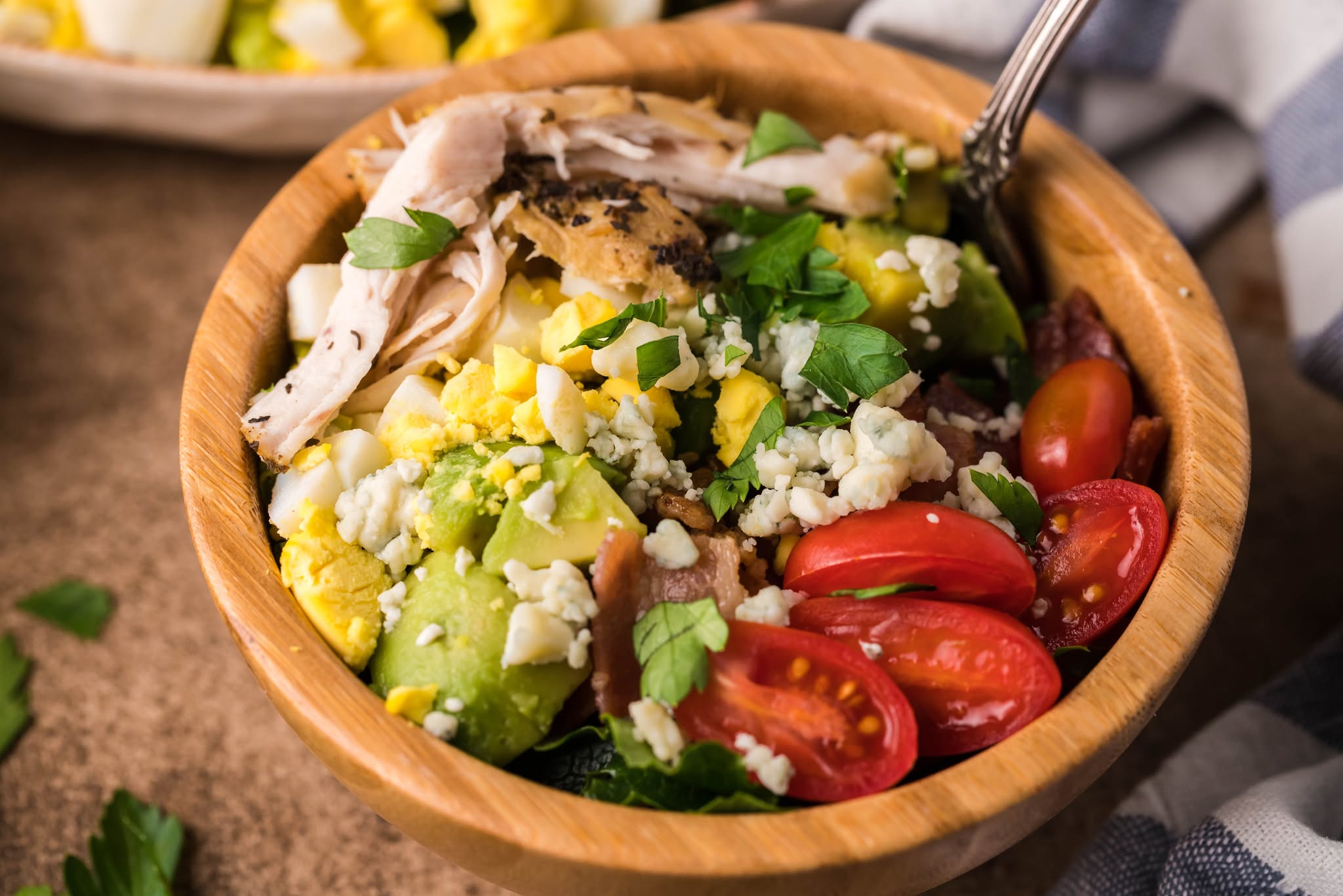 small bowl of the Copycat Cheesecake Factory Cobb Salad on a table 