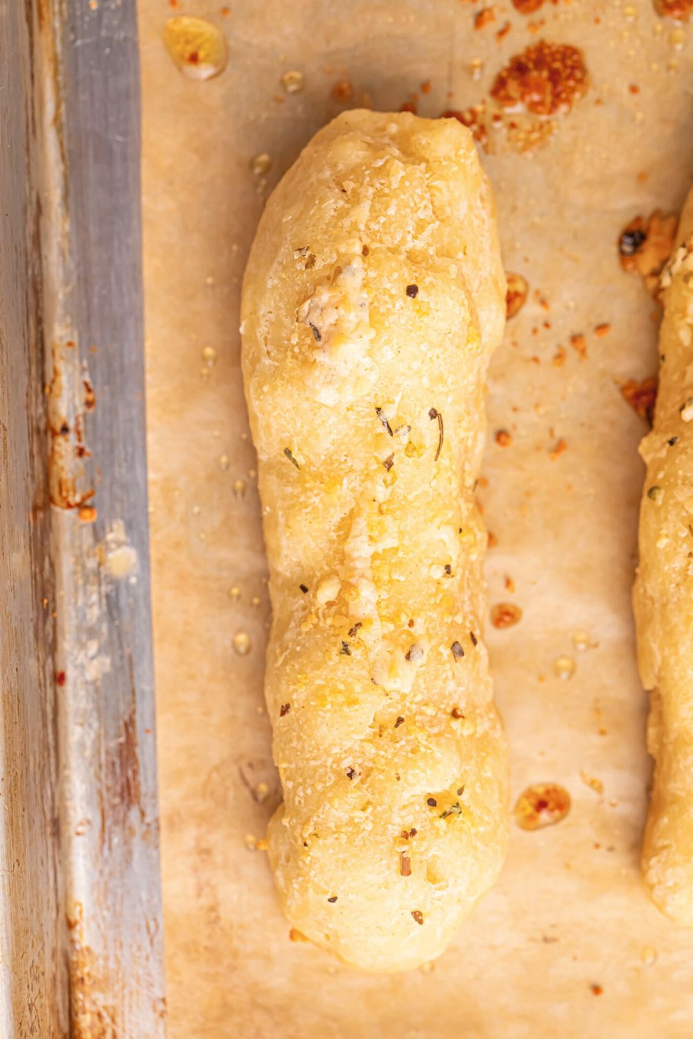 2 Ingredient Garlic Parmesan Breadstick on table 