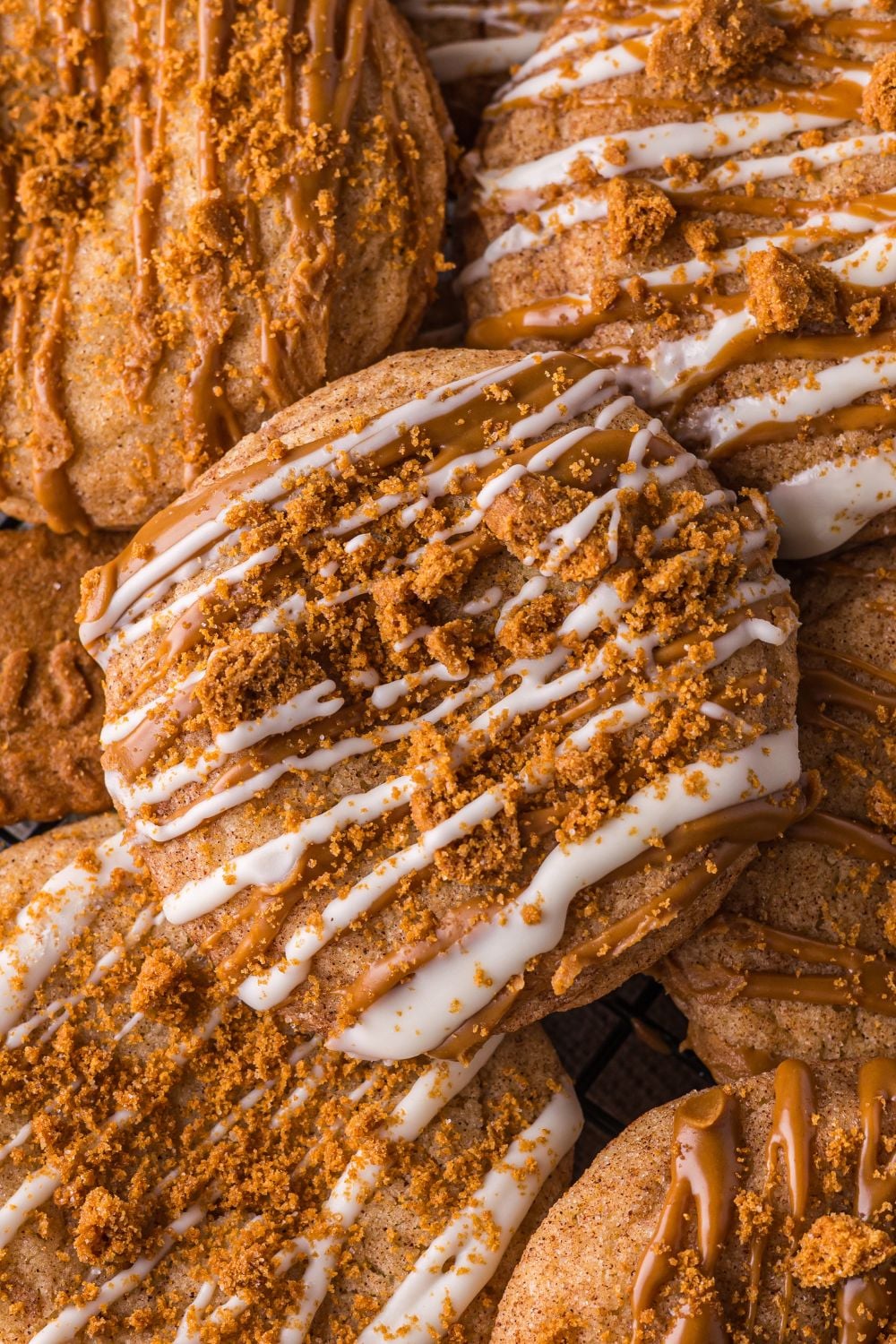 Biscoff Snickerdoodle Cookies spread around the table 