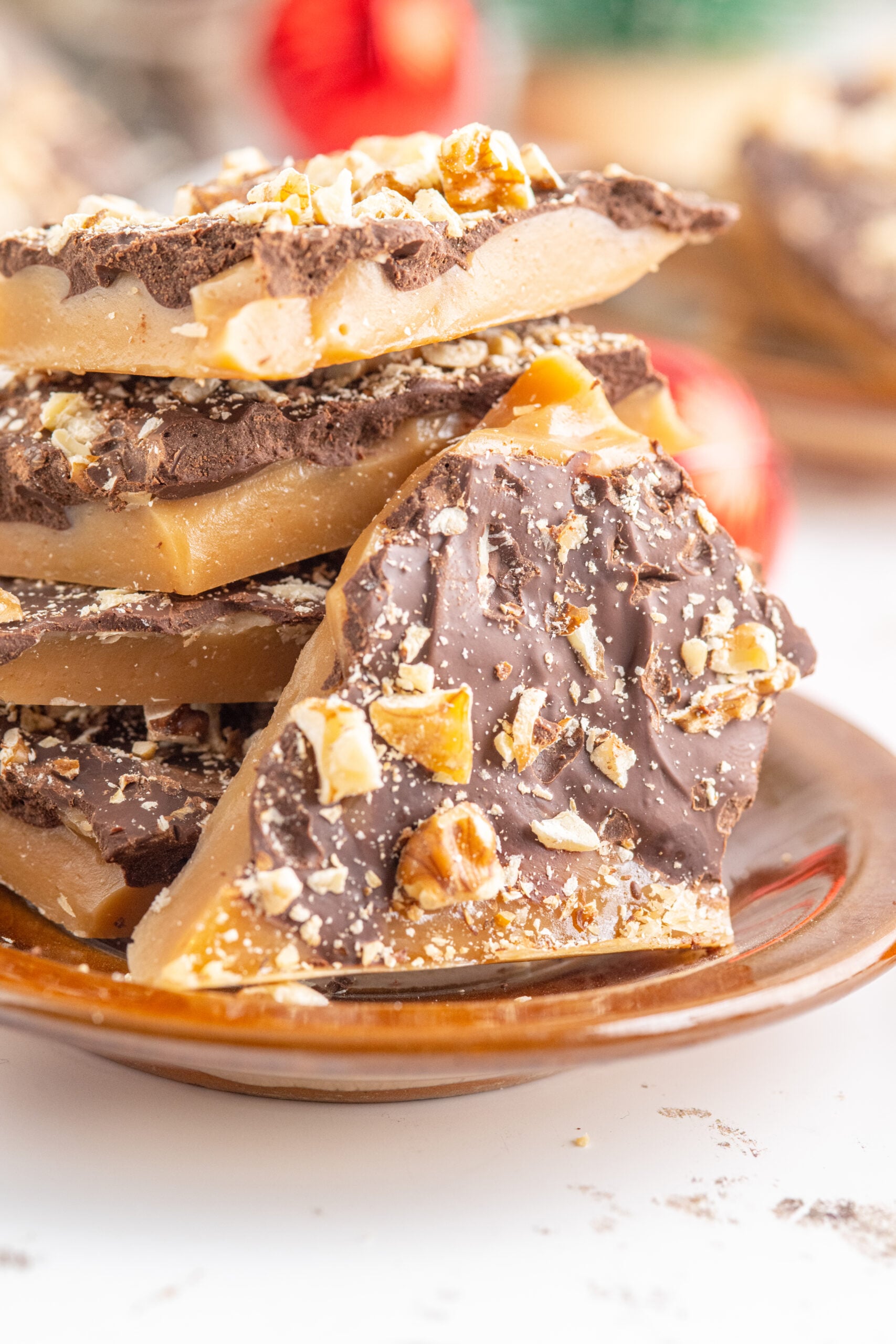Plate filled with English Toffee