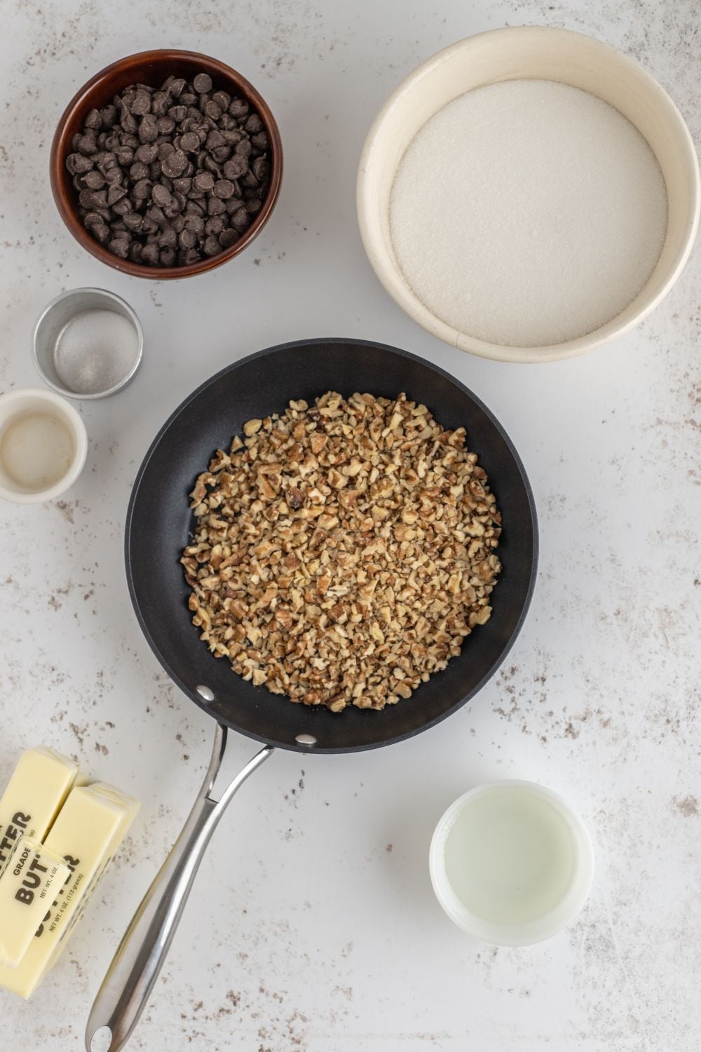 nuts in a saucepan