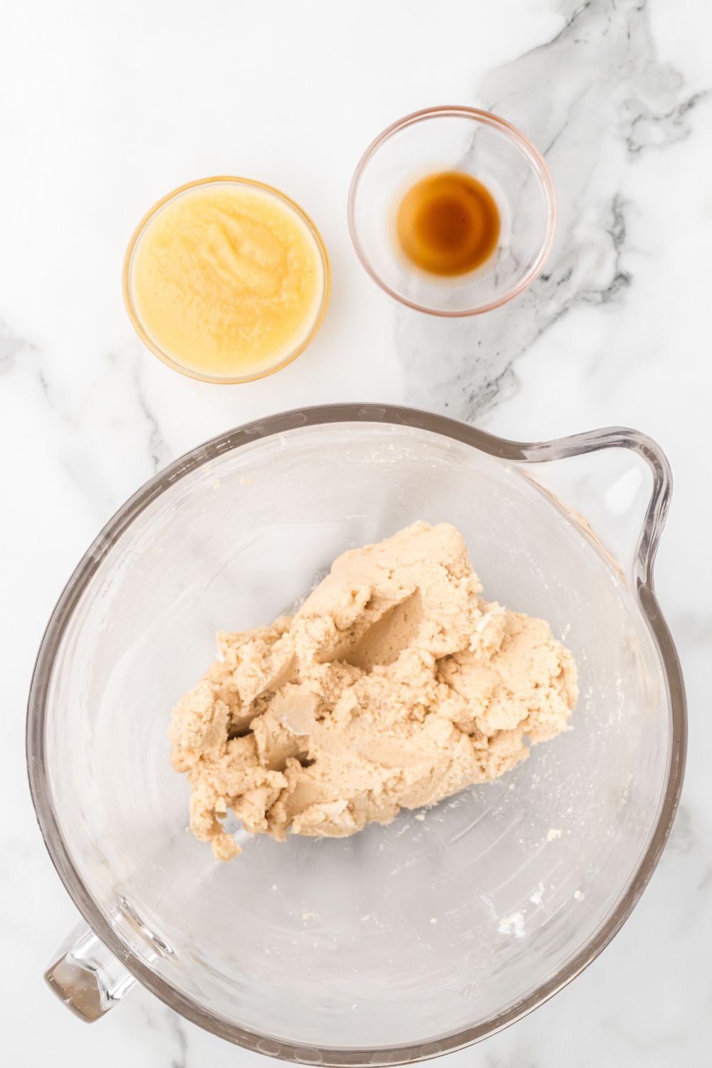 mixing up cookie dough batter for smores cookie dough