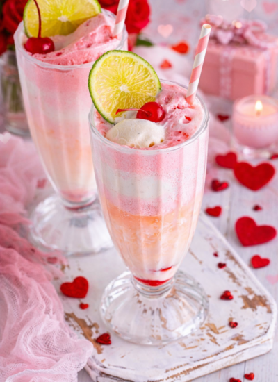 dirty shirley float with valentines day decor