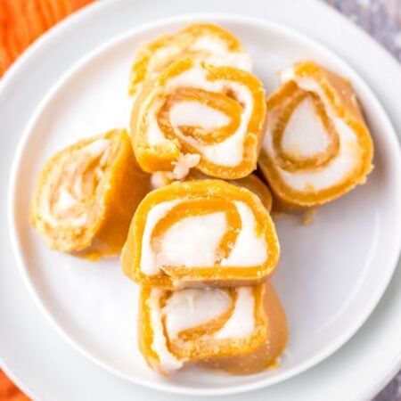 Soft Cream Caramels on a white plate sitting on the table